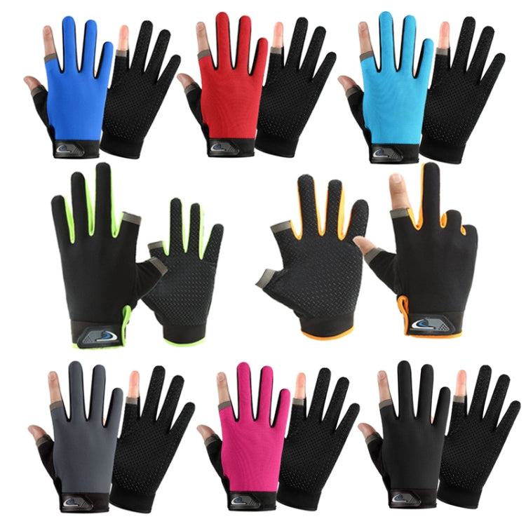 1 Pair QX0008 Outdoor Sunscreen Non-Slip Exposed Two-Finger Fishing Gloves, Size: Free Size(Blue) - Safety Gloves by PMC TechLife | Online Shopping South Africa | PMC TechLife