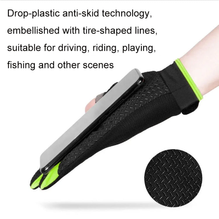 1 Pair QX0008 Outdoor Sunscreen Non-Slip Exposed Two-Finger Fishing Gloves, Size: Free Size(Fluorescent Green) - Safety Gloves by PMC TechLife | Online Shopping South Africa | PMC TechLife