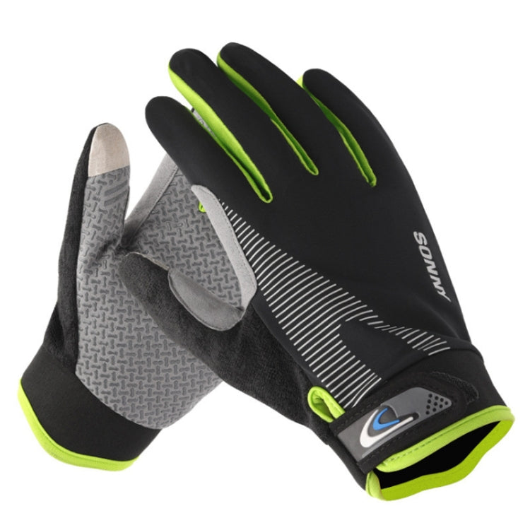 1 Pair QX0002 Sports Sunscreen Touch Screen Non-slip Wear Resistant Shock Absorbing Cycling Gloves, Size: L(Green) - Cycling Gloves by PMC TechLife | Online Shopping South Africa | PMC TechLife | Buy Now Pay Later Mobicred