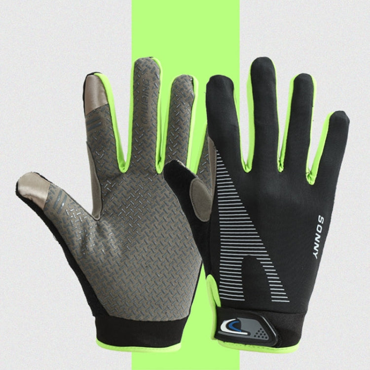 1 Pair QX0002 Sports Sunscreen Touch Screen Non-slip Wear Resistant Shock Absorbing Cycling Gloves, Size: L(Green) - Cycling Gloves by PMC TechLife | Online Shopping South Africa | PMC TechLife | Buy Now Pay Later Mobicred