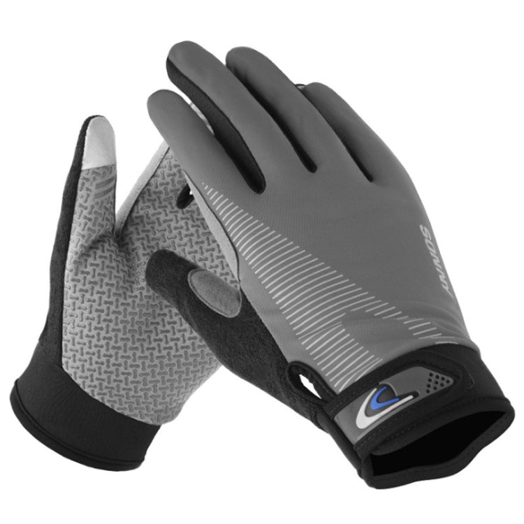 1 Pair QX0002 Sports Sunscreen Touch Screen Non-slip Wear Resistant Shock Absorbing Cycling Gloves, Size: L(Gray) - free shipping - PMC TechLife - Order now!
