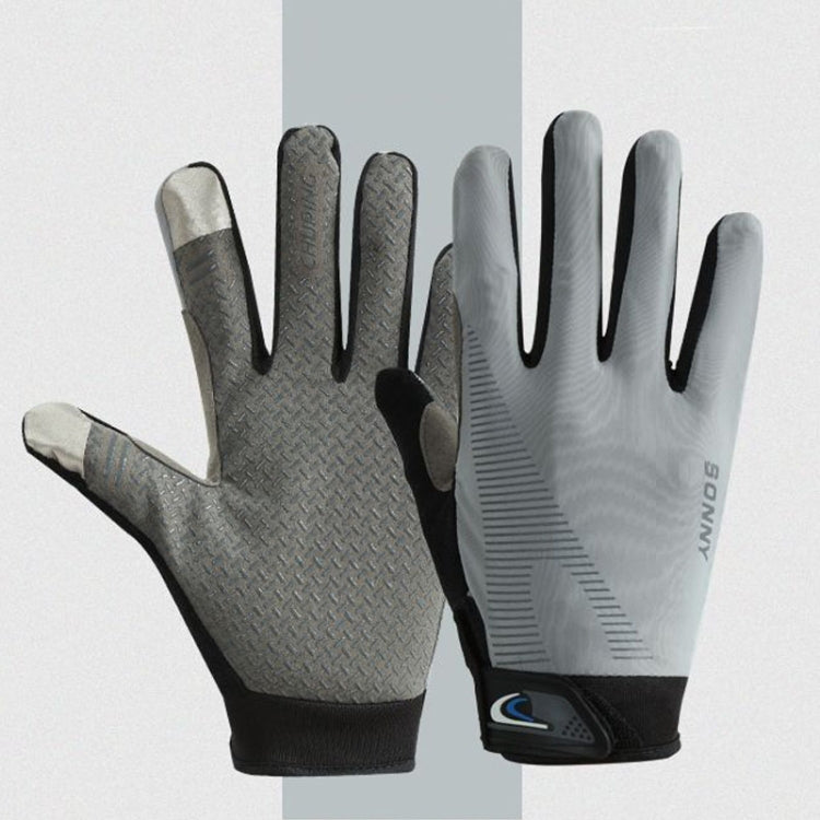 1 Pair QX0002 Sports Sunscreen Touch Screen Non-slip Wear Resistant Shock Absorbing Cycling Gloves, Size: L(Gray) - free shipping - PMC TechLife - Order now!