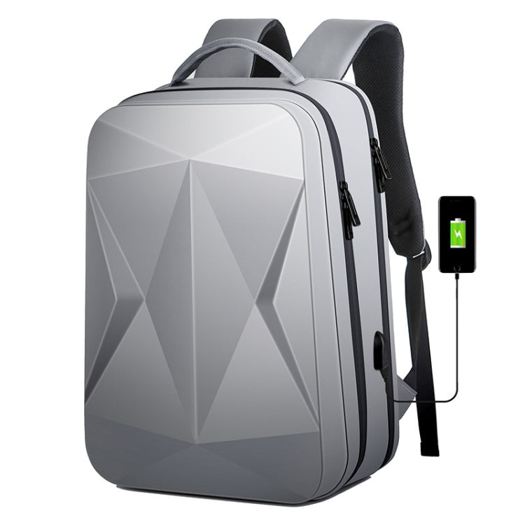 160 Large Capacity ABS Waterproof Laptop Backpack with USB Charging Port(Light Grey) - Backpack by PMC Jewellery | Online Shopping South Africa | PMC Jewellery | Buy Now Pay Later Mobicred