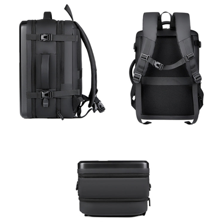 Large-capacity Waterproof Expandable Hard Shell Backpack with USB Charging Hole(162 Deep Gray) - Backpack by PMC Jewellery | Online Shopping South Africa | PMC Jewellery | Buy Now Pay Later Mobicred