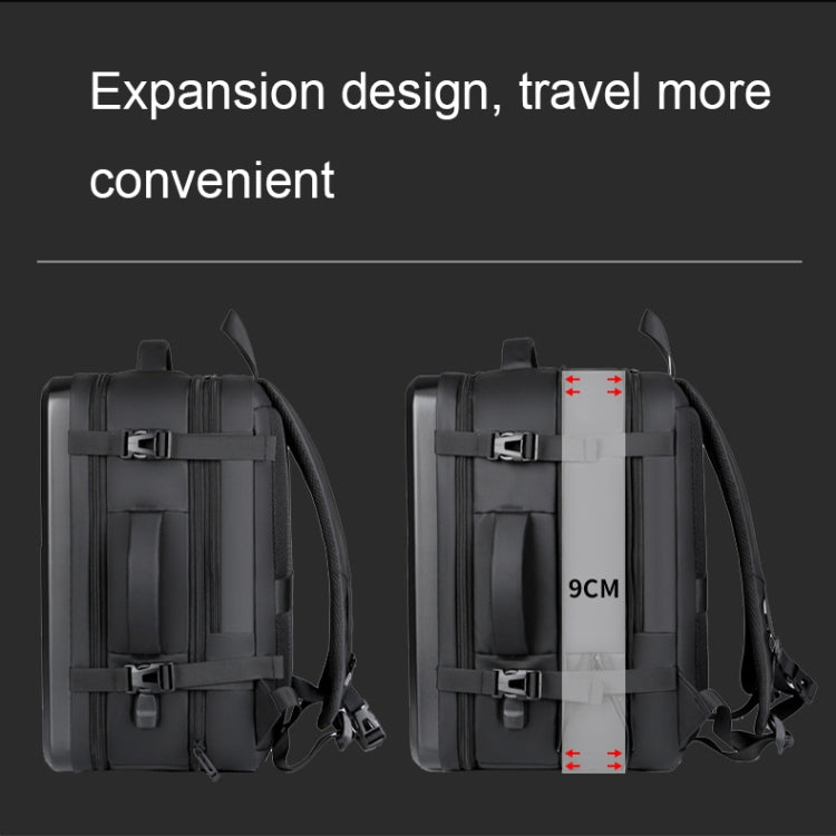 Large-capacity Waterproof Expandable Hard Shell Backpack with USB Charging Hole(162 Deep Gray) - Backpack by PMC Jewellery | Online Shopping South Africa | PMC Jewellery | Buy Now Pay Later Mobicred