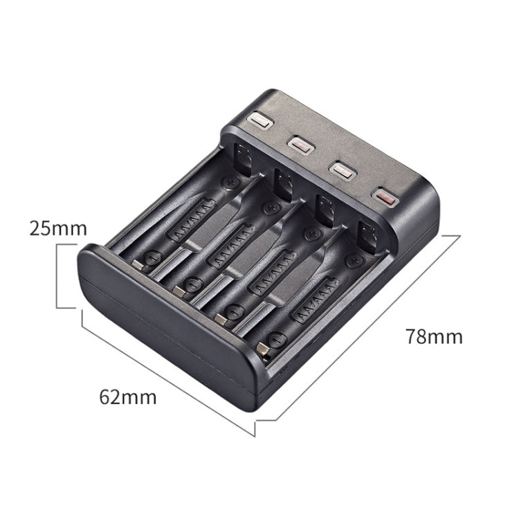 BMAX BH-804U 1.2V AA/AAA Rechargeable Battery Independent 4 Slot USB Charger - Charger & Converter by BMAX | Online Shopping South Africa | PMC TechLife