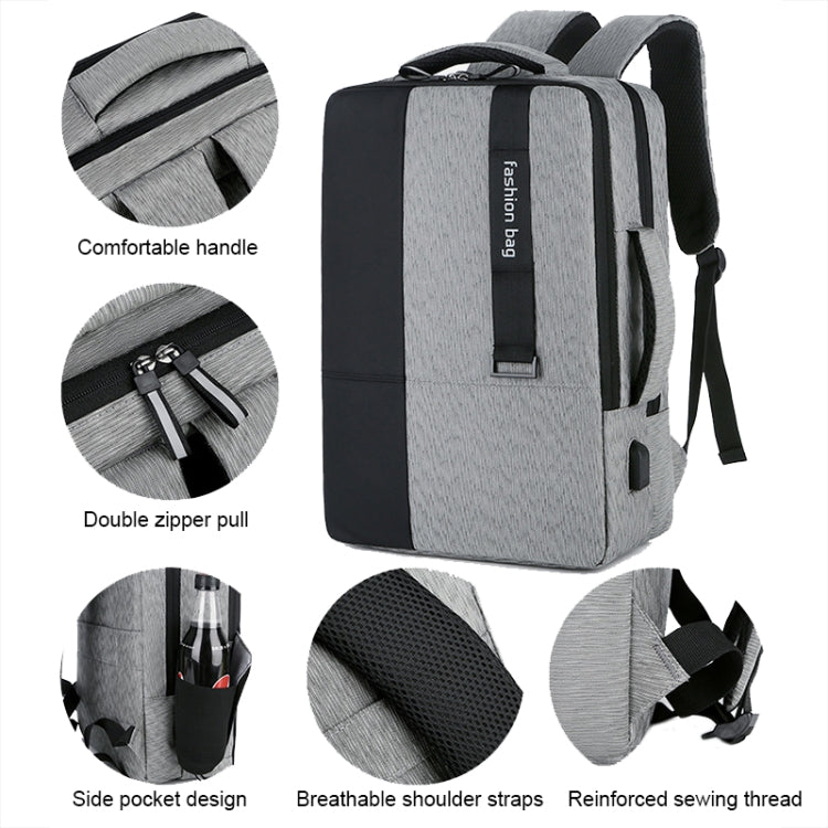 140 Large-capacity Business Commuter Laptop Backpack with USB Charging Interface(Black) - Backpack by PMC Jewellery | Online Shopping South Africa | PMC Jewellery | Buy Now Pay Later Mobicred
