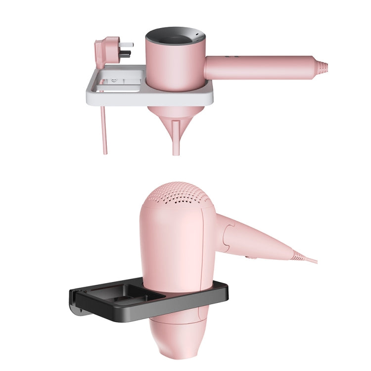 2-in-1 Hair Dryer Wall Mount Bracket Bathroom Shelf(White) - Shelves by PMC TechLife | Online Shopping South Africa | PMC TechLife