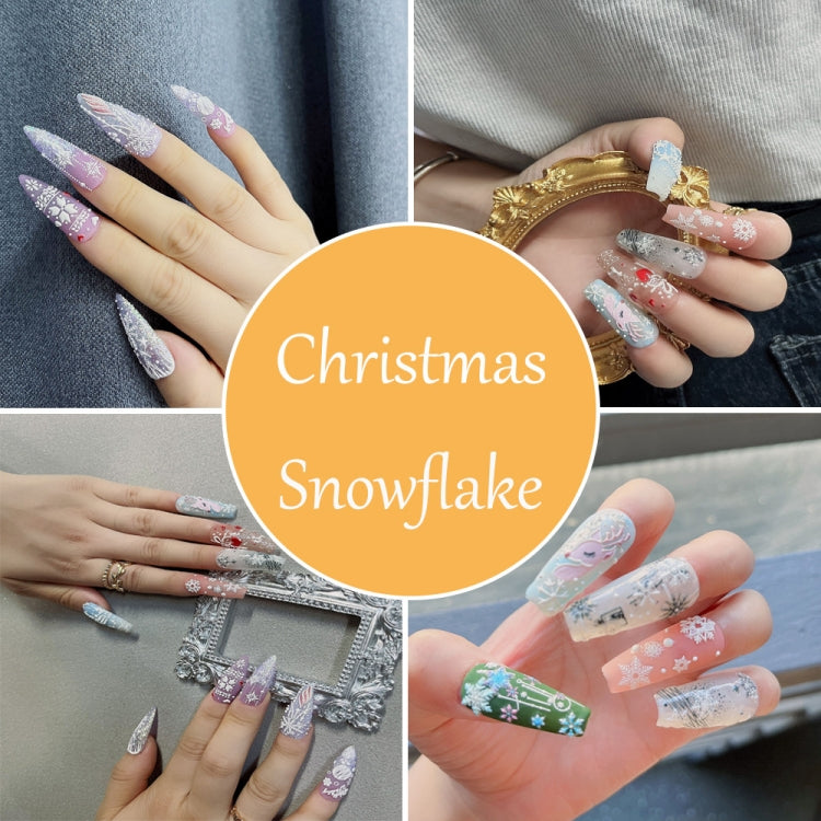 3 PCS 5D Embossed Nail Stickers Christmas Snowflake Elk Nail Stickers(5D-K123) - free shipping - PMC Jewellery - Order now!