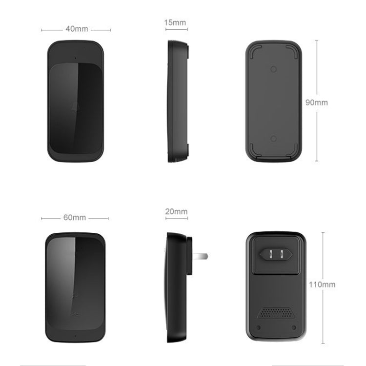 C03 1 For 1 Home Wireless IP44 Waterproof Touch Sensor Doorbell(EU Plug White) - free shipping - PMc TechLife - Order now!