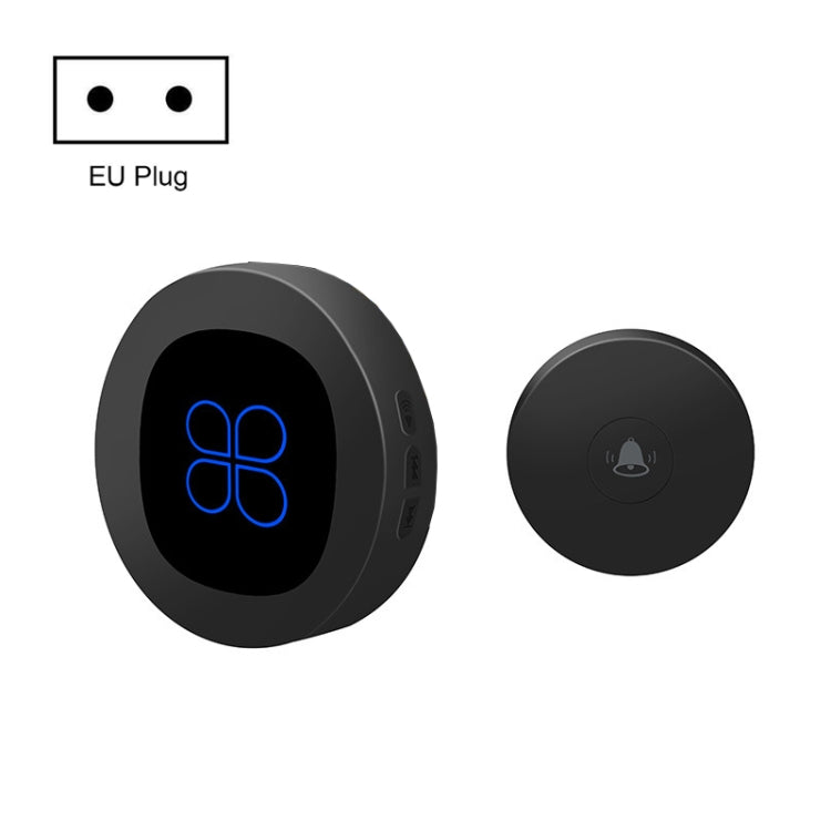 R16 1 For 1 Smart Wireless Self-Powered Hotel Home Electronic Call Doorbell(EU Plug Black) - Wireless Doorbell by PMc TechLife | Online Shopping South Africa | PMc TechLife | Buy Now Pay Later Mobicred