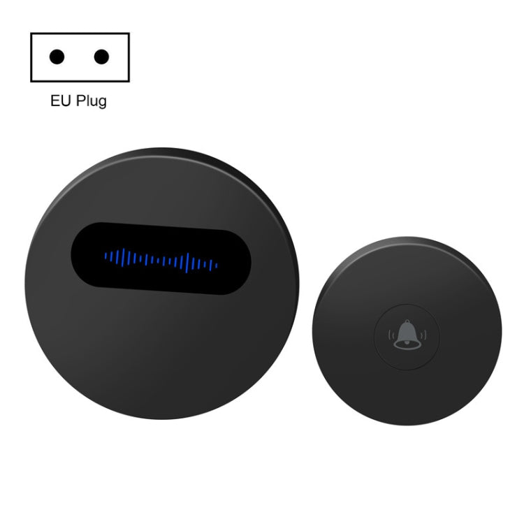 T10-1 1 For 1 Lighting Self-Power Generation Wireless Intelligent Doorbell(EU Plug Black) - Wireless Doorbell by PMc TechLife | Online Shopping South Africa | PMc TechLife | Buy Now Pay Later Mobicred