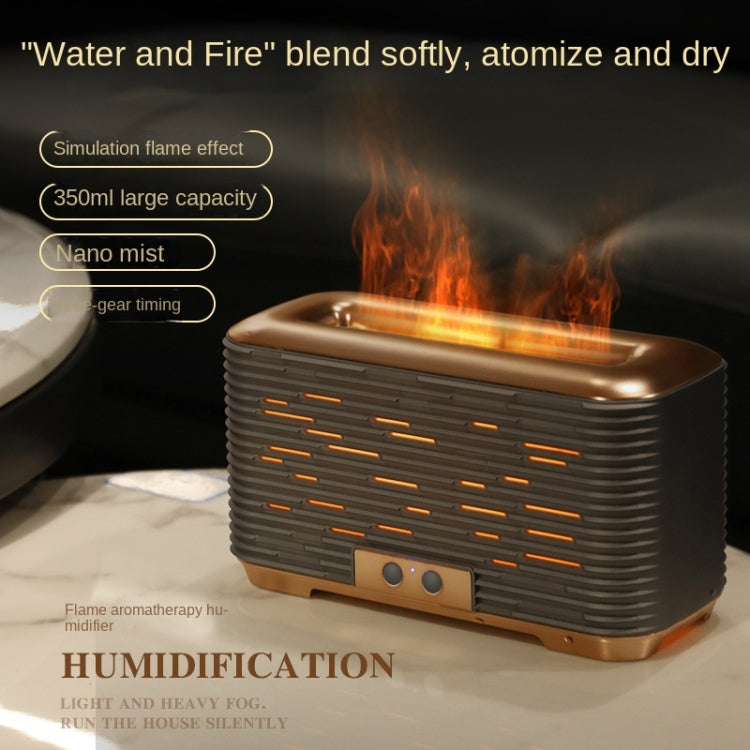 350ml Simulated Flame Aromatherapy Humidifier With Timing Function(Rose Gold) - free shipping - PMC TechLife - Order now!