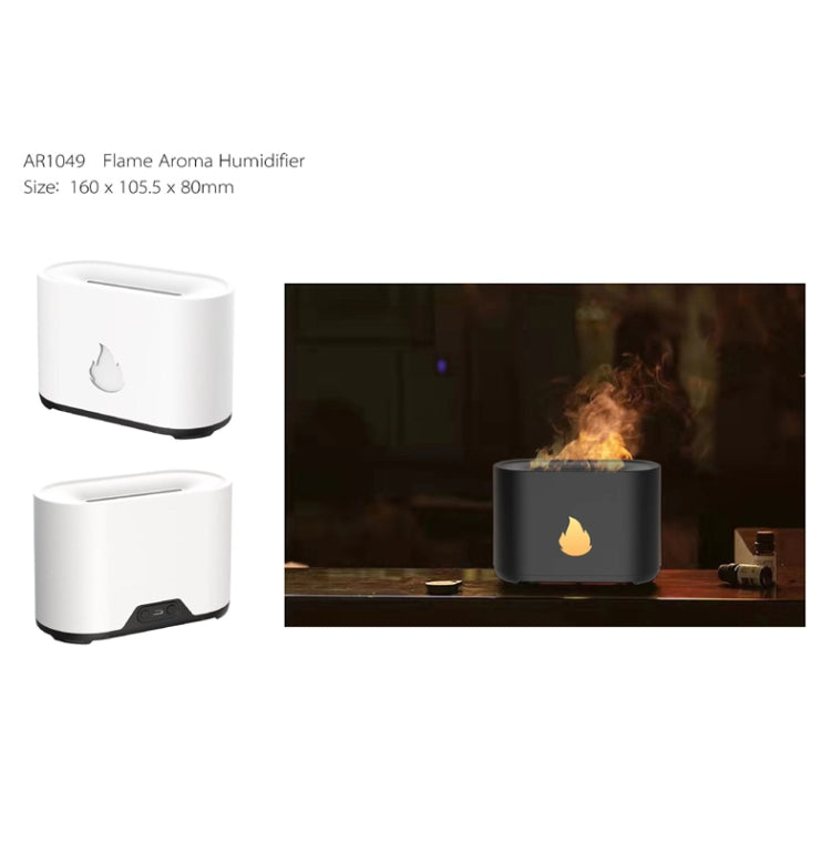 200ML Simulation Flame Aromatherapy Diffuser Humidifier Ultrasonic Air Purifier(Black) - free shipping - PMC TechLife - Order now!