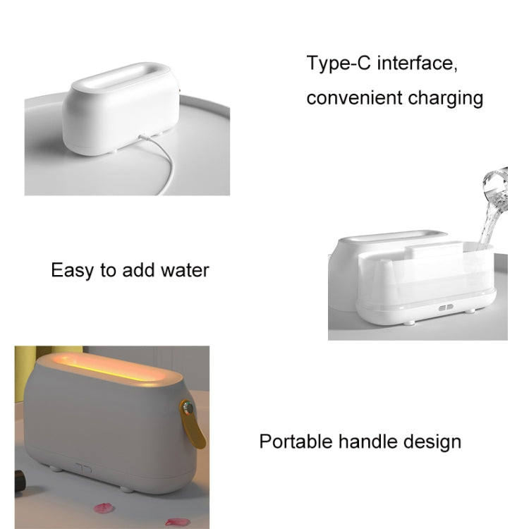 Simulation Flame Aromatherapy Humidifier Bedroom Ambient Light, Color: White - free shipping - PMC TechLife - Order now!