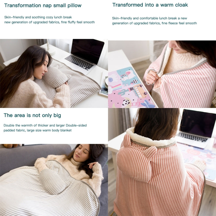 AI-540 72x115cm USB Body Warmer Blanket Office Heater Electric Heating Shawl(Pink Rabbit Stripes) - Electric Blankets by PMC TechLife | Online Shopping South Africa | PMC TechLife | Buy Now Pay Later Mobicred