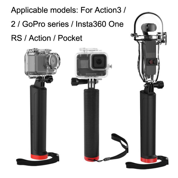Sunnylife TY-Q9260 For Action 3 / GoPro Hero 11 / 360 ONE RS Action Camera Handle Floating Rod(Black) - free shipping - PMC TechLife - Order now!