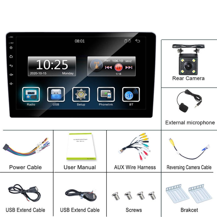C7001 7 inch Touch Screen Built-In CarPlay Car MP5 Player, Style: Standard+4 Light Camera - Car MP3 & MP4 & MP5 by PMC TechLife | Online Shopping South Africa | PMC TechLife | Buy Now Pay Later Mobicred