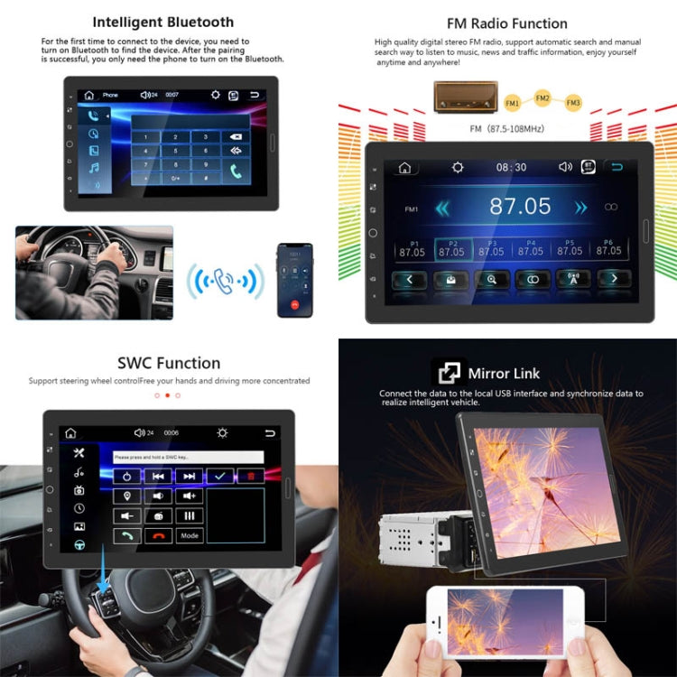 1310C 10.1 inch Car Full Screen Touch HD MP5 Wired Carplay Player, Style: Standard+4 Light Camera - Car MP3 & MP4 & MP5 by PMC TechLife | Online Shopping South Africa | PMC TechLife | Buy Now Pay Later Mobicred