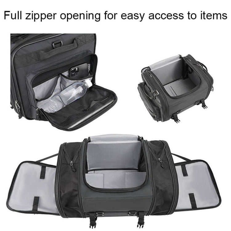 Rhinowalk MT4060 Large-capacity Foldable Expandable Tail Bag for Motorcycle Riding with Rain Cover(Black) - free shipping - PMC TechLife - Order now!