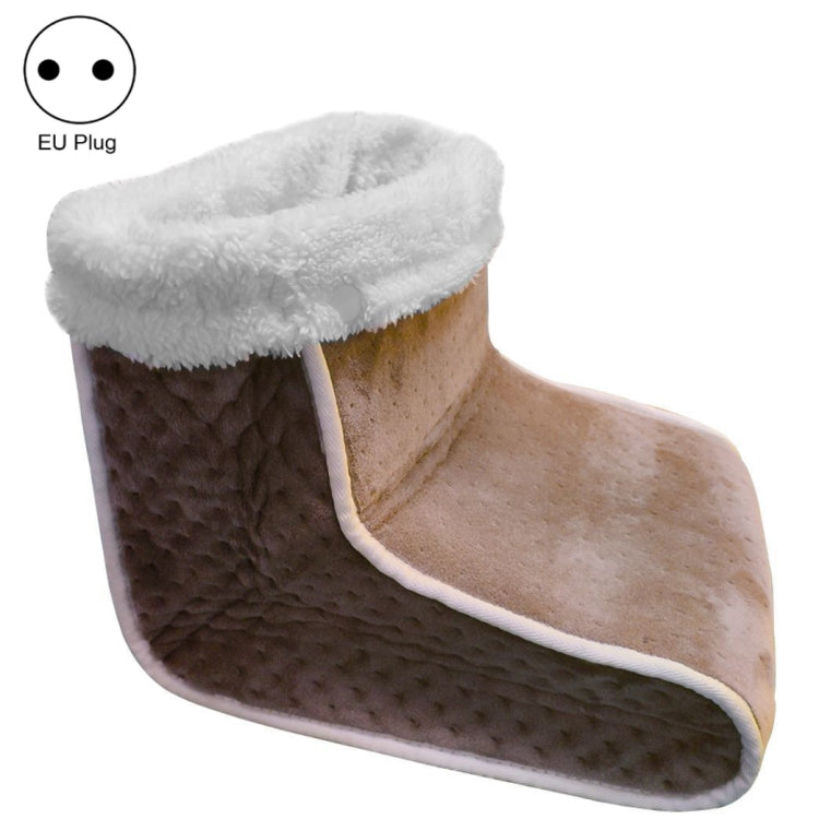 Plug-in High-top Electric Foot Warmer Heated Foot Warmer Boots EU Plug 230V(Brown) - Electric Heaters by PMC TechLife | Online Shopping South Africa | PMC TechLife | Buy Now Pay Later Mobicred