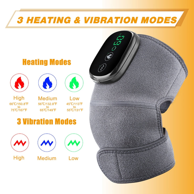 Electric Heating Therapy Knee Massager Vibration Massage Knee Pad(Gray) - free shipping - PMC TechLife - Order now!