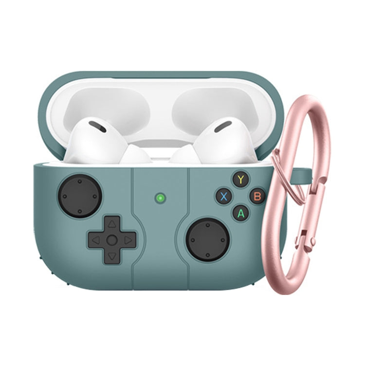 For Airpods Pro 2 Soft Shell Drop-proof Silicone Headphone Cover With Hook (Green) - For AirPods Pro 2 by PMC Jewellery | Online Shopping South Africa | PMC Jewellery | Buy Now Pay Later Mobicred