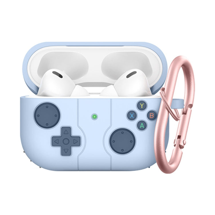 For Airpods Pro 2 Soft Shell Drop-proof Silicone Headphone Cover With Hook (Blue) - For AirPods Pro 2 by PMC Jewellery | Online Shopping South Africa | PMC Jewellery | Buy Now Pay Later Mobicred