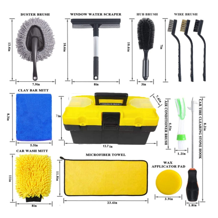 23 PCS / Set Car Wash Brush Tire Brush Glass Wiper Brush Drill Brush Cleaning Brush Set - Car washing supplies by PMC TechLife | Online Shopping South Africa | PMC TechLife | Buy Now Pay Later Mobicred