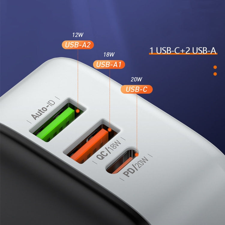 LDNIO A3513Q 32W QC3.0 3 USB Ports Phone Adapter EU Plug with 8 Pin Cable - USB Charger by LDNIO | Online Shopping South Africa | PMC TechLife | Buy Now Pay Later Mobicred