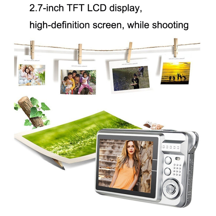 18 Million Pixel Entry-Level Digital Cameras Daily Recording Photos And Videos Macro Student Cameras(Silver) - Video Cameras by PMC TechLife | Online Shopping South Africa | PMC TechLife | Buy Now Pay Later Mobicred