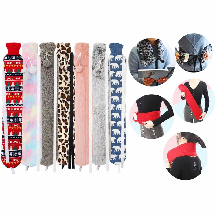 2L Long-strip Multifunctional Water-filled Rubber Hot Water Bags, Spec: Grey Lambswool - Hot Water Bags by PMC TechLife | Online Shopping South Africa | PMC TechLife | Buy Now Pay Later Mobicred