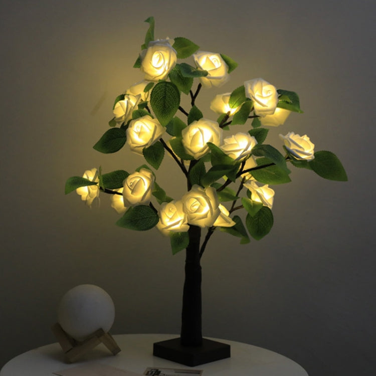 SJ-SD054 LED Valentine Day Rose Indoor Party Decoration Lights(Brown Bottom Milk White) - Holiday Lights by PMc TechLife | Online Shopping South Africa | PMc TechLife | Buy Now Pay Later Mobicred