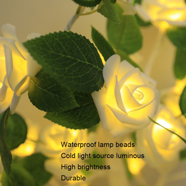 SJ-SD054 LED Valentine Day Rose Indoor Party Decoration Lights(White Bottom Yellow) - Holiday Lights by PMc TechLife | Online Shopping South Africa | PMc TechLife | Buy Now Pay Later Mobicred