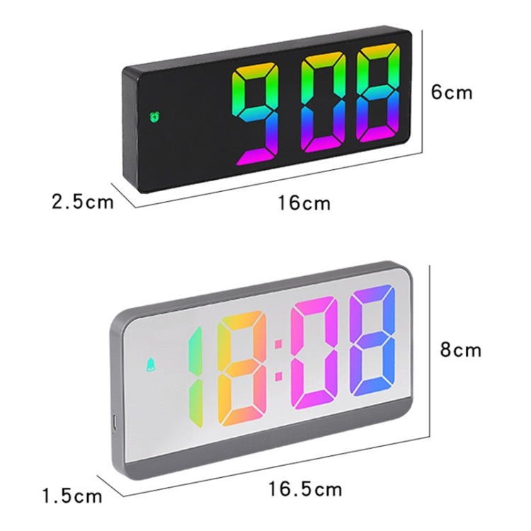 Colorful Fonts LED Electronic Alarm Clock Large Screen Clock(8009D Gray Shell) - Alarm Clocks by PMc TechLife | Online Shopping South Africa | PMc TechLife | Buy Now Pay Later Mobicred