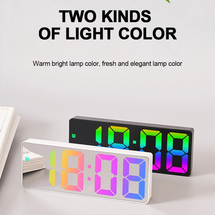 Colorful Fonts LED Electronic Alarm Clock Large Screen Clock(8009D Gray Shell) - Alarm Clocks by PMc TechLife | Online Shopping South Africa | PMc TechLife | Buy Now Pay Later Mobicred