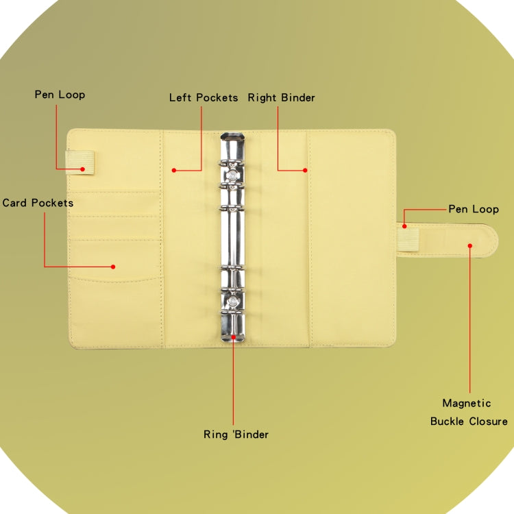 A6 Dazzling Color Loose-leaf Handbook Laser Macaroon PU Cash Budget Book(Laser Pink) - Notebooks by PMc TechLife | Online Shopping South Africa | PMc TechLife | Buy Now Pay Later Mobicred
