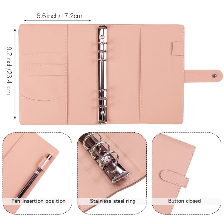 A5 Macaron Notebook PU Loose-leaf Cash Budget Handbook(Black) - Notebooks by PMC TechLife | Online Shopping South Africa | PMC TechLife | Buy Now Pay Later Mobicred