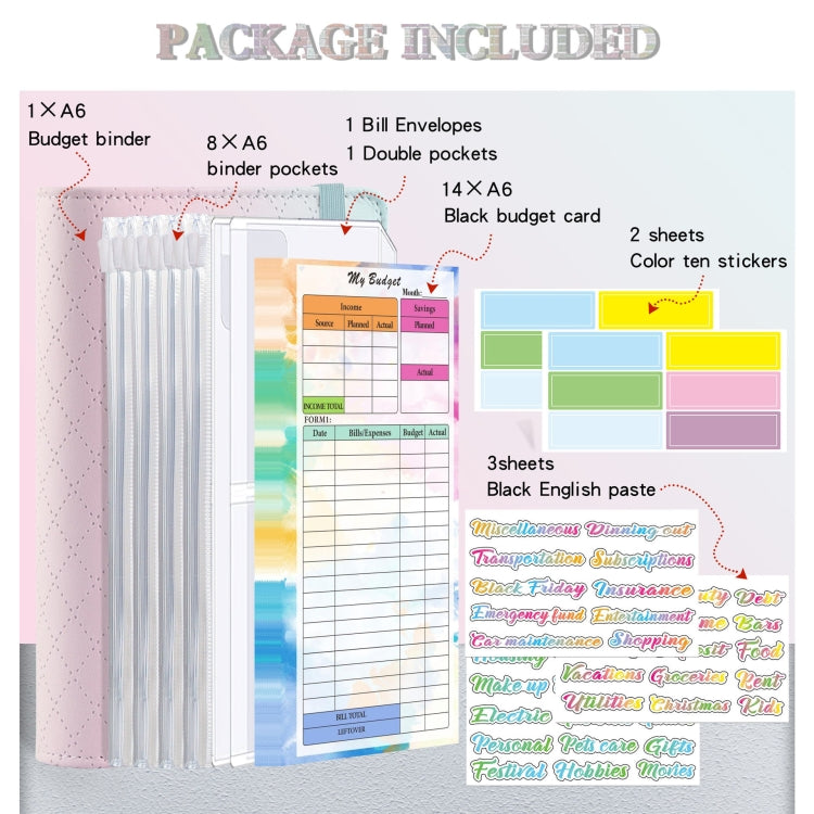 A6 Gradient Macaroon Loose-leaf Handbook Cash Budget Book(Green Blue White) - Notebooks by PMC TechLife | Online Shopping South Africa | PMC TechLife