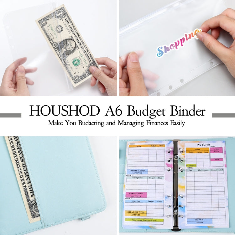A6 Gradient Macaroon Loose-leaf Handbook Cash Budget Book(Gray White) - Notebooks by PMC TechLife | Online Shopping South Africa | PMC TechLife