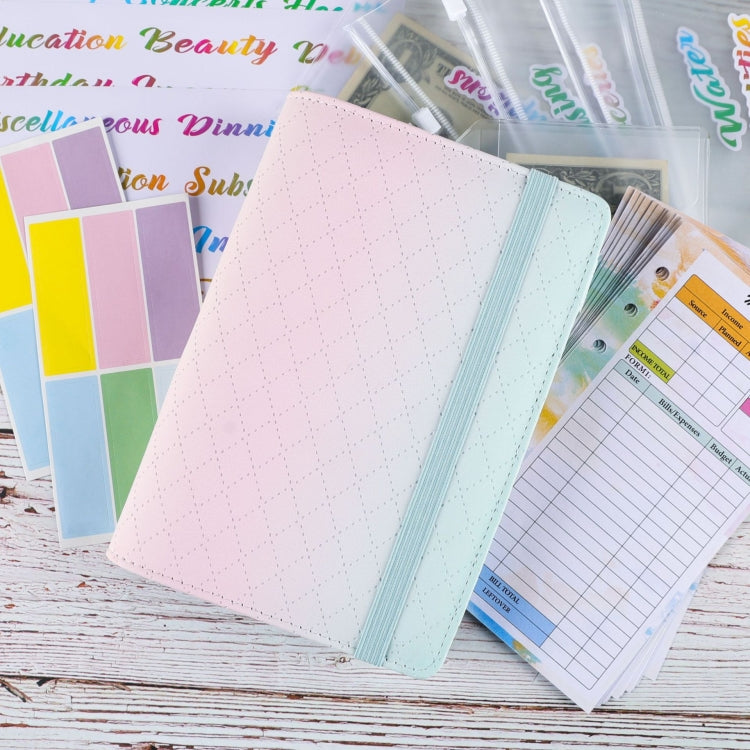 A6 Gradient Macaroon Loose-leaf Handbook Cash Budget Book(Pink Purple Green) - Notebooks by PMC TechLife | Online Shopping South Africa | PMC TechLife