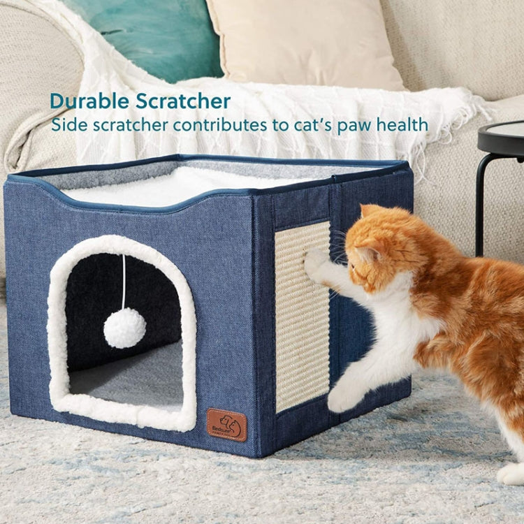 Pet Stool Pet Kennel Indoor Foldable Storage Stool Cat Dog Kennel 41 x 41 x 35cm(Navy Blue) - Beds by PMC TechLife | Online Shopping South Africa | PMC TechLife | Buy Now Pay Later Mobicred