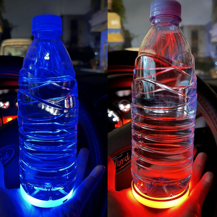 1 Pair Automotive LED Colorful Luminous Water Coaster Acrylic Car Cup Tank Atmosphere Lamp(Star Model) - Car Drink Holders by PMC Jewellery | Online Shopping South Africa | PMC Jewellery | Buy Now Pay Later Mobicred