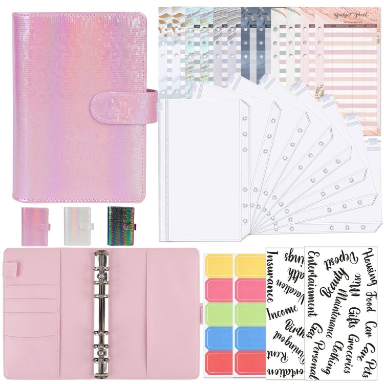 A6 Illusion Magic Square Loose-leaf PU Notebook Cash Budget Book(Pink) - Notebooks by PMC TechLife | Online Shopping South Africa | PMC TechLife | Buy Now Pay Later Mobicred