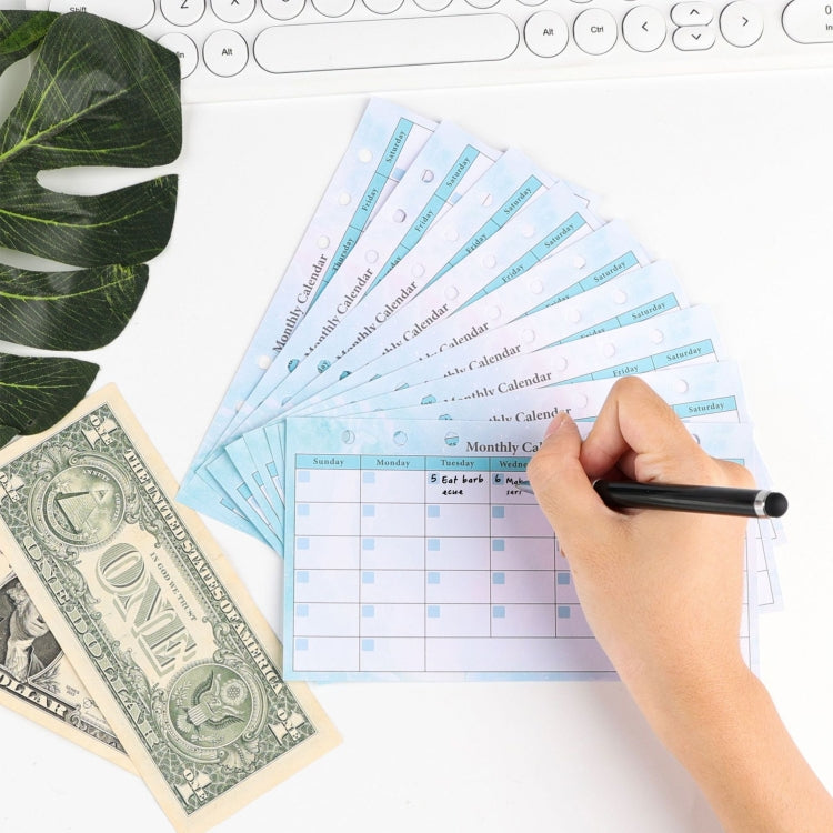 A6 6 Hole Budget Book Loose-leaf Replacement Core Handbook Insert,Spec: Monthly Plan 56 Sheets - Notebooks by PMC TechLife | Online Shopping South Africa | PMC TechLife