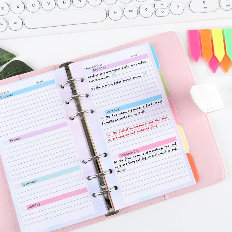 A6 6 Hole Budget Book Loose-leaf Replacement Core Handbook Insert,Spec: Weekly Plan 108 Sheets - Notebooks by PMC TechLife | Online Shopping South Africa | PMC TechLife