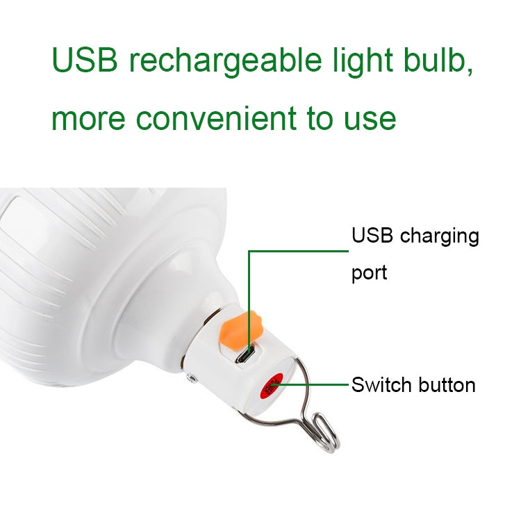AB26 USB Charging LED Bulb Night Market Stall Lights Outdoor Camping Hanging Lamp, Power: 100W (Orange) - Camping Lighting by PMC TechLife | Online Shopping South Africa | PMC TechLife
