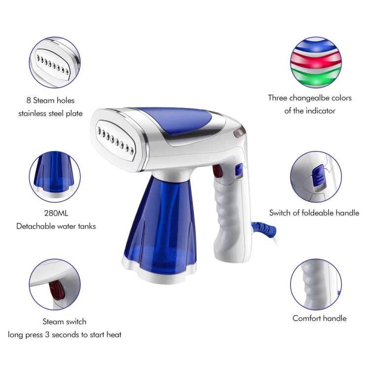 1600W  Handheld Folding Iron Mini Steam Iron, Color: Blue 3 Gear(EU Plug) - Garment Steamer by PMc TechLife | Online Shopping South Africa | PMc TechLife | Buy Now Pay Later Mobicred
