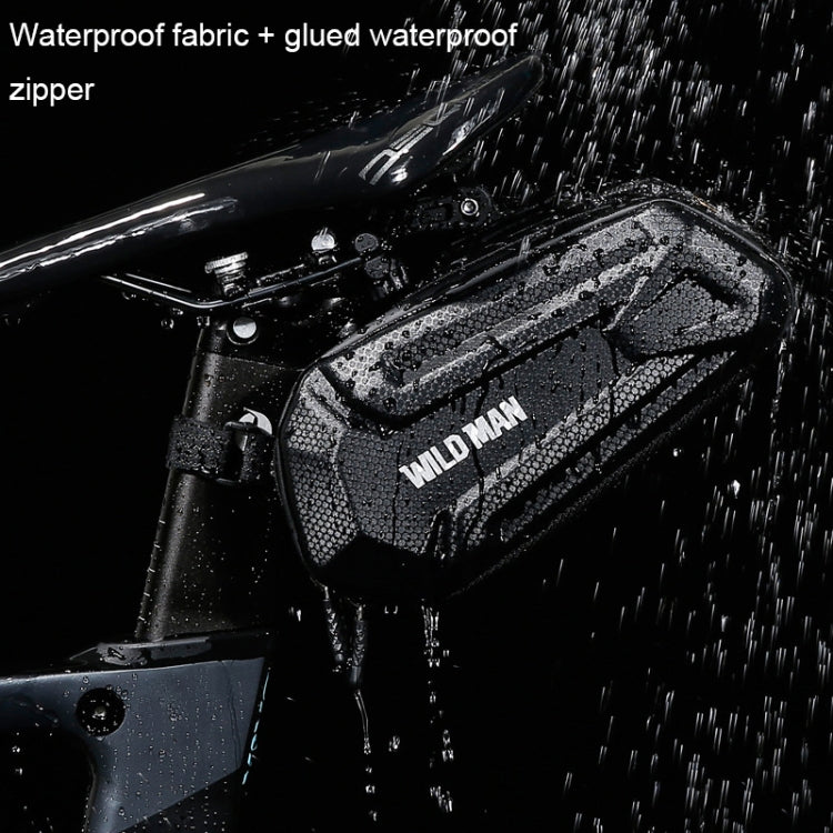 WILD MAN XT7 1.2L Mountain Bike EVA Hard Shell Water-resistant Wear-resistant Tail Bag(Twill Style) - free shipping - PMC TechLife - Order now!