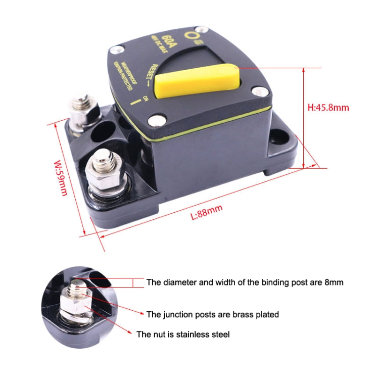 150A CB6 Car RV Yacht Audio Restore Insurance Holder Switch - Fuse by PMC TechLife | Online Shopping South Africa | PMC TechLife | Buy Now Pay Later Mobicred